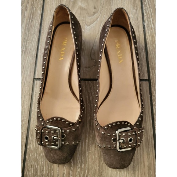 PRADA Shoes Size 37-38 Brown Authentic 90% off - Picture 3 of 12